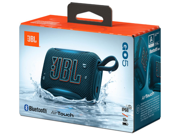 Bocina Inalámbrica JBL GO 5, Potencia de 4.8 W RMS, Respuesta de Frecuencia 100Hz -19kHz, IP68, Bluetooth. Color Azul.
