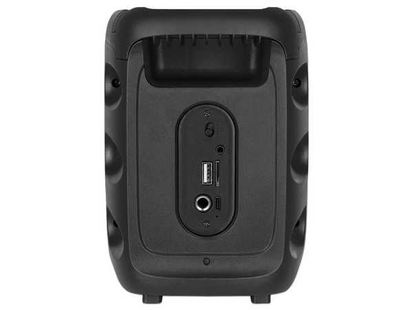 Bocina Profesional Kaiser KSW-7003 de 2,900W, Con Espacio para Celular, 7W RMS, Bluetooth, Radio FM, Entrada de Micrófono, Efectos de Luz, Color Negro.