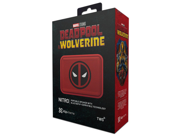 Bocina Inalámbrica Klip Xtreme NITRO, Bluetooth, IPX7, Micrófono Incorporado, Edición Deadpool.