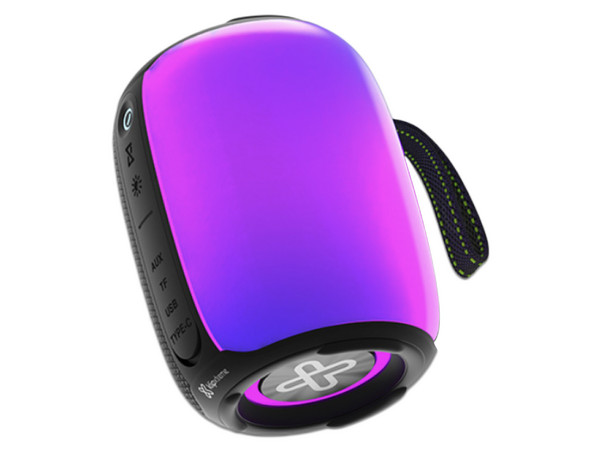 Bocina Portátil Klip Xtreme ZoundFire KBS-250 de 12W RMS, Bluetooth 5.0, 3.5mm, Lector MicroSD, Iluminación LED, TWS. Color Negro.