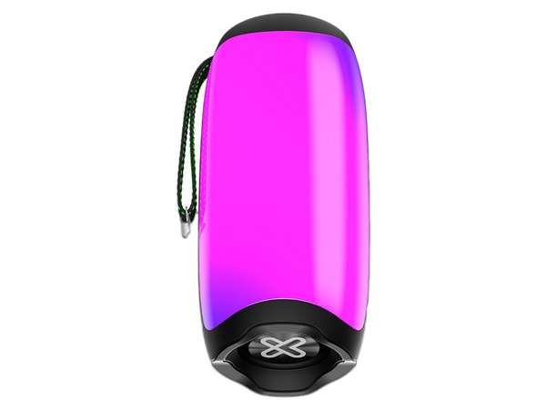Bocina Portátil Klip Xtreme ZoundFire Pro KBS-350 de 16W RMS, Bluetooth 5.0, 3.5mm, Lector MicroSD, Iluminación LED, TWS. Color Negro.