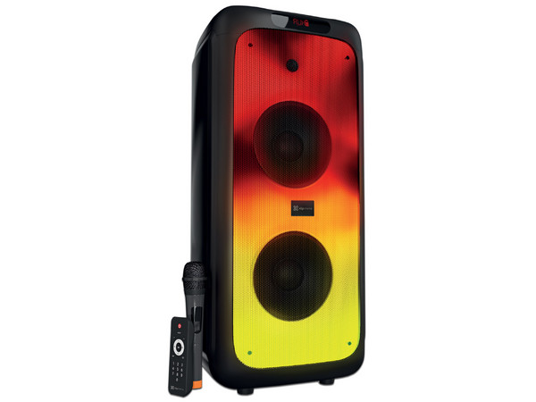 Bocina Inalámbrica Klip Xtreme BoomFire Pro KLS-662 de 200W RMS, Bluetooth 5.0, USB, 3.5mm, Lector MicroSD, Iluminación LED, TWS, Incluye Micrófono.