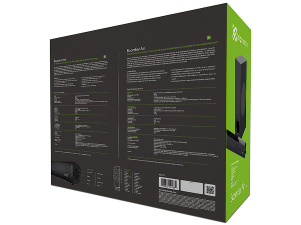 Barra de Sonido Klip Xtreme BoomBar Air de 200W, Subwoofer Inalámbrico, Bluetooth, Respuesta de Frecuencia 140Hz Hz - 20kHz, Color Negro.