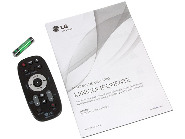 Mini Componente LG, CD, MP3, Radio, Grabación y Reproducción directa de USB, 120W RMS.