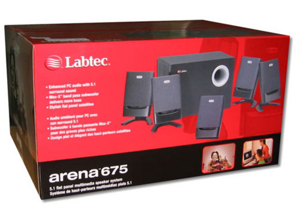 Bocinas Logitech/Labtec Arena 675, 5.1 con 1 SubWoofer 15 Watt + 5 Satellites 2.3 Watts