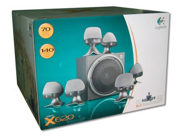 Bocinas Logitech X-620 6.1, incluye adaptador para consolas de Video Juegos.