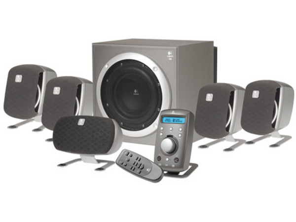 Bocinas Logitech Z-680, Auténtico Sonido 5.1 Dolby Digital y DTS, Certificación THX, 500 watts RMS de Poder total.