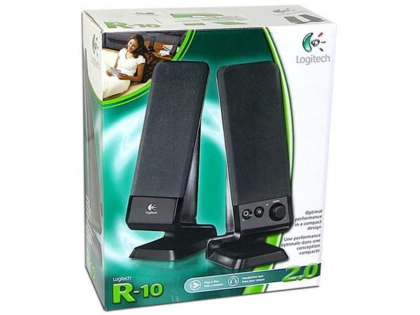 Bocinas Logitech R-10 2.0 Sonido Estéreo Nítido, RMS total de 4 Watts.