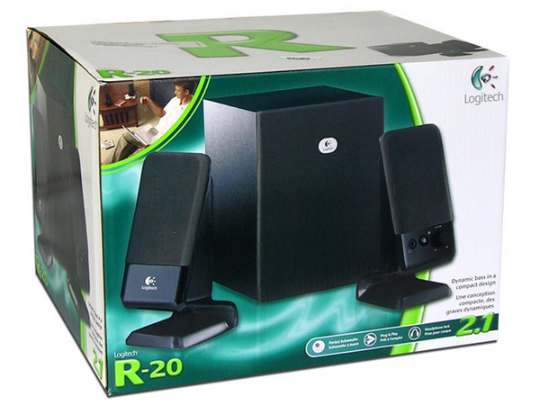Bocinas Logitech R-20 Sonido 2.1 Estéreo y Subwoofer, Potencia RMS total 12 Watts