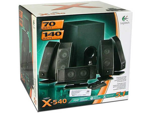 Bocinas Logitech X-540, sonido envolvente 5.1, 70 Watts