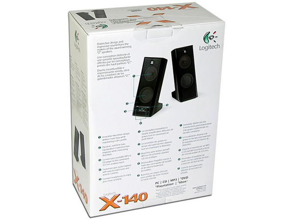 Bocinas Logitech X-140 Sonido Estéreo con Graves Mejorados, RMS total de 5 Watts.