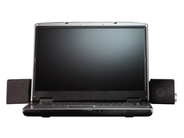 Bocinas Logitech AudioHub para Laptop con Concentrador USB integrado con alimentación. Color Negras