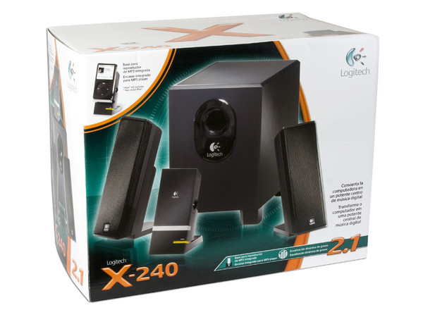 Bocinas Logitech X-240, 2.1 con base para iPod