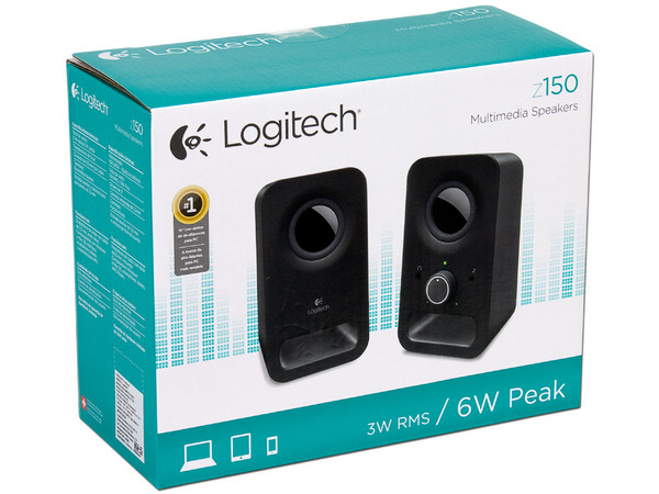 Bocinas Logitech Z150, Sonido Estéreo 2.0, RMS total de 3 Watts. Color Negro.