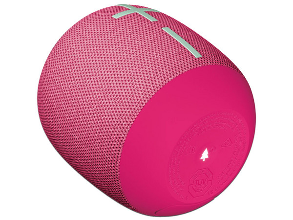 Bocina portátil recargable Logitech WonderBoom 4, IP67, Bluetooth. Color Rosa.