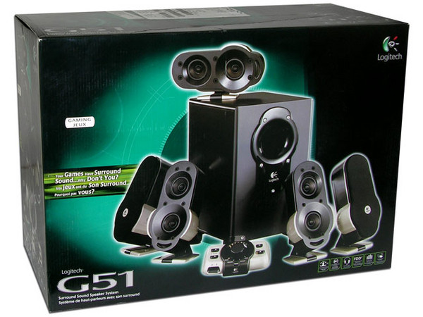 Bocinas Logitech G51, sonido envolvente 5.1, 155 Watts