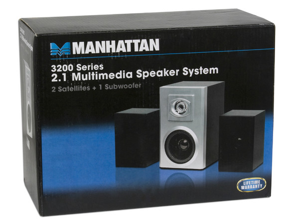 Bocinas Manhattan 3200 Series con SubWoofer, Color Negro/Plateado