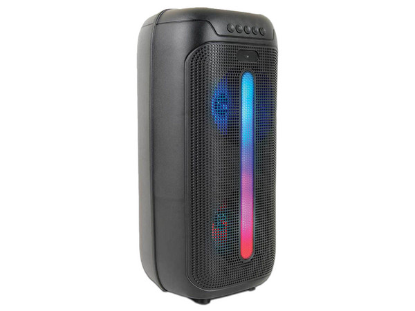 Bafle Portátil Misik MB2216, Bluetooth, Iluminación LED, Color Negro.