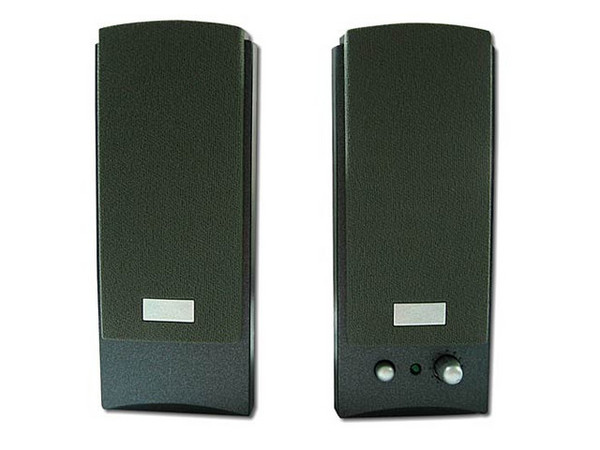 Bocinas Stereo Linkworld 3W RMS, control de volumen.