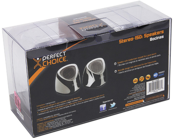 Bocinas Perfect Choice Stereo-150, USB.