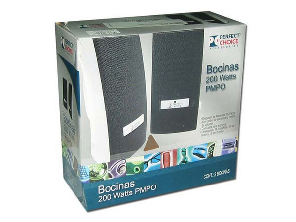 Bocinas Perfect Choice de 200 Watts PMPO, Color Beige.