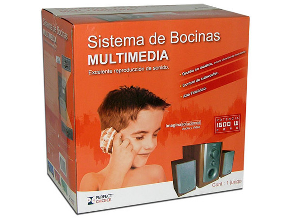 Bocinas Perfect Choice 2.1 Diseño en Madera, 1600 Watts PMPO