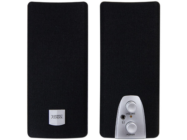 Bocinas Perfect Choice de 200 Watts PMPO, Color Negro.