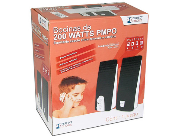 Bocinas Perfect Choice de 200 Watts, color Beige.