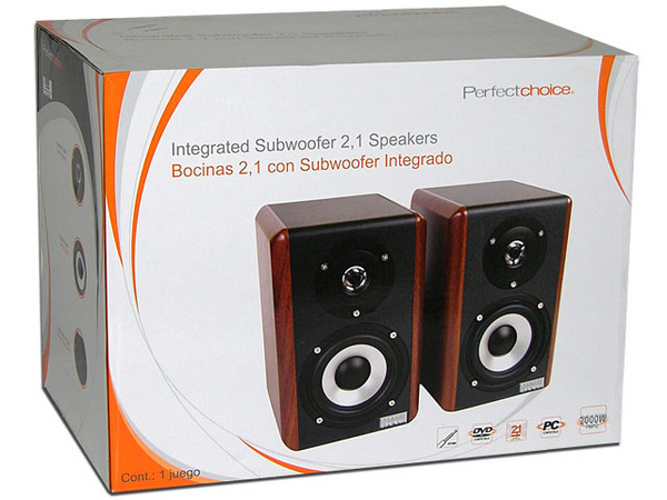 Bocinas Perfect Choice 2.1 con Subwoofer Integrado, 2000 Watts PMPO