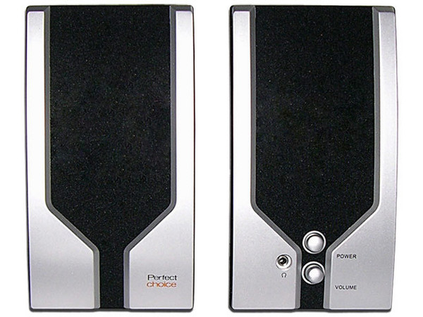 Bocinas Perfect Choice 330 Watts PMPO, Color Negro con Plateado.