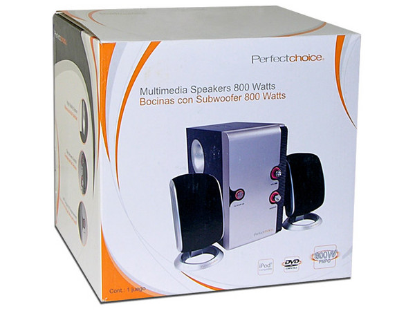 Bocinas Perfect Choice 2.1 con Subwoofer, 800 Watts PMPO