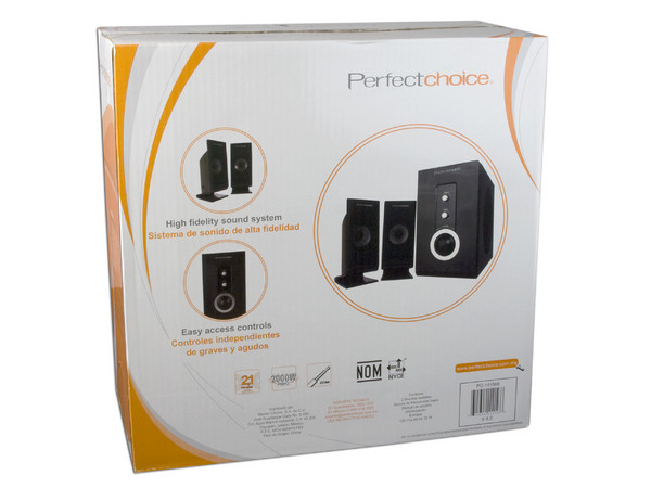 Bocinas Perfect Choice 2.1 con Subwoofer, 2000 Watts PMPO