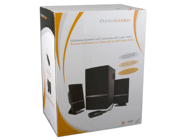 Bocinas Perfect Choice 2.1 con Subwoofer, 800 Watts PMPO