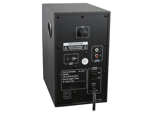 Bocinas Perfect Choice 2.1 con Subwoofer, 800 Watts PMPO