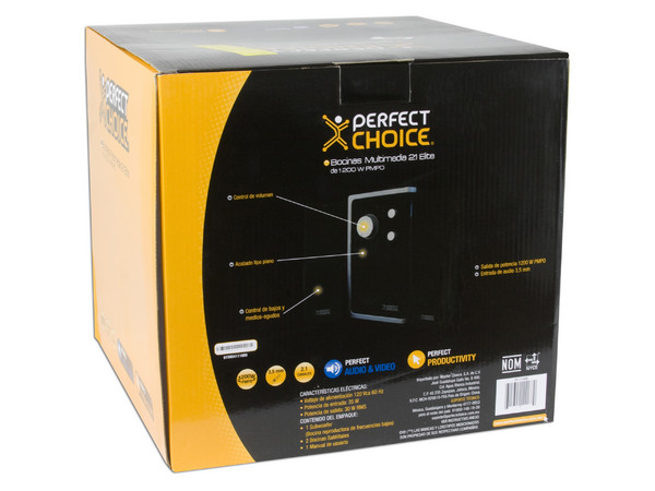 Bocinas Perfect Choice Multimedia 2.1 Elite de 1200 Watts PMPO