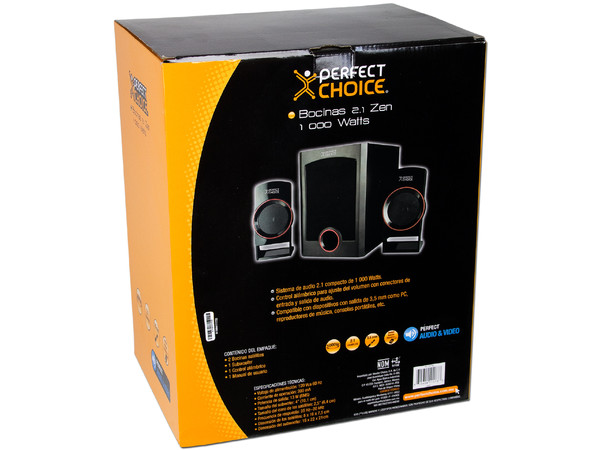 Bocinas Perfect Choice Zen 2.1 de 1000 Watts PMPO   