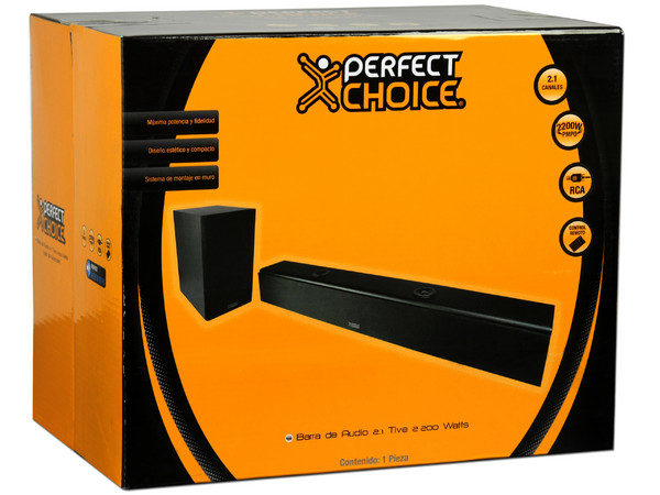 Barra de Audio 2.1 Tive 2,200 Watts. Ideales para pantallas planas