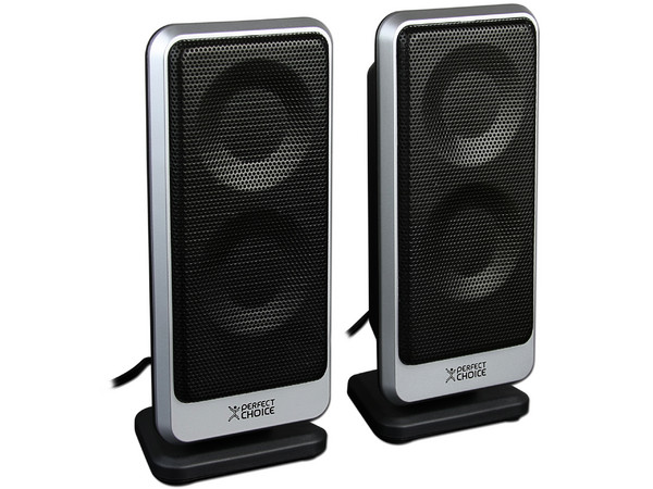 Bocinas Perfect Choice de 300 Watts PMPO con alimentación USB, Color Negras.
