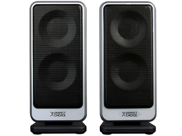 Bocinas Perfect Choice de 300 Watts PMPO con alimentación USB, Color Negras.