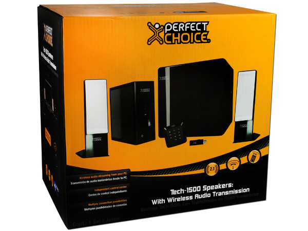 Bocinas Perfect Choice TECH-1500, 2.1 Canales con Transmisión de Audio Inalámbrico