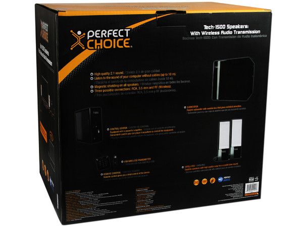 Bocinas Perfect Choice TECH-1500, 2.1 Canales con Transmisión de Audio Inalámbrico
