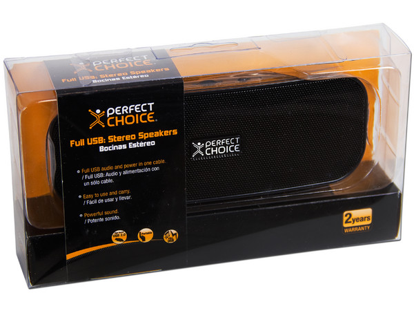 Bocinas Estéreo Perfect Choice, USB. Color Negro