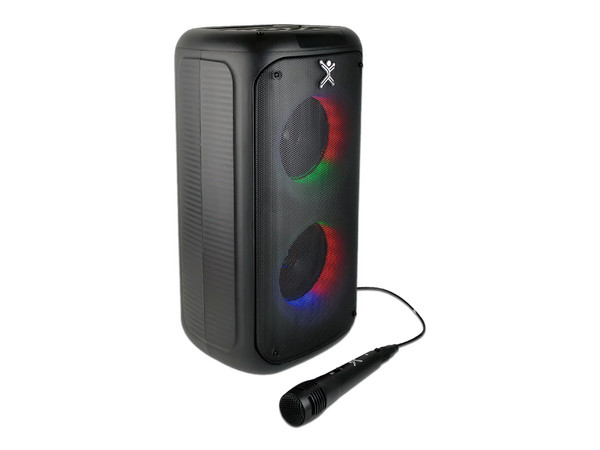 Mini Bafle Inalámbrico Perfect Choice PC-112716 Dual, 30W, Bluetooth, USB, 6.5W, 30W, RGB, Color Negro.