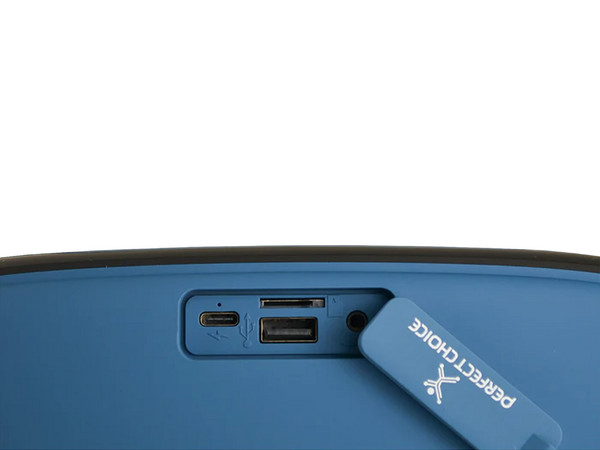 Bocina Portátil Perfect Choice PC-112815 de 16W, BLuetooth 5.3, USB, 3.5mm, Incluye Micrófono inalámbrico. Color Azul.