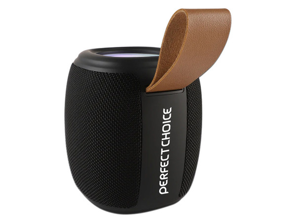 Bocina portátil recargable Perfect Choice Novel Drum, Bluetooth, USB, RGB, Color Negro.