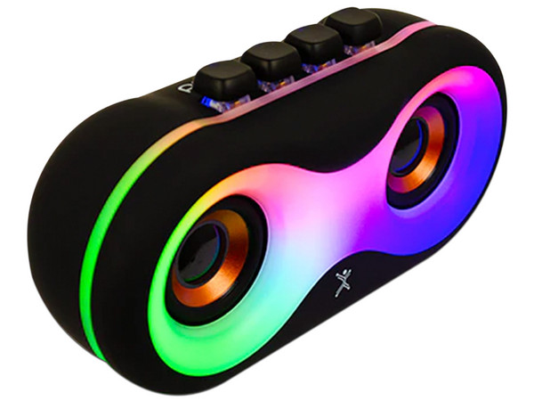 Bocina Perfect Choice OWTY LED RGB con teclas mecánicas, Color Negro.