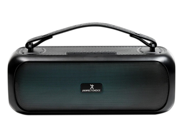 Bocina Portátil Perfect Choice Soundus, Bluetooth, 30W, Iluminación RGB, Color Negro.