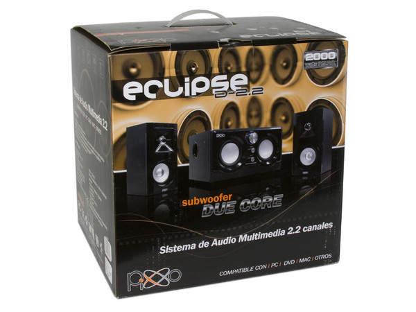 Bocinas PIXXO ECLIPSE con Subwoofer Due Core, 2.2, 2000 Watts P.M.P.O.