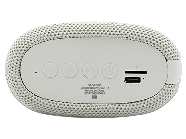 Bocina Portátil STF Rogue Mini de 5W RMS, Bluetooth, Batería Recargable, IPX5. Color Gris.