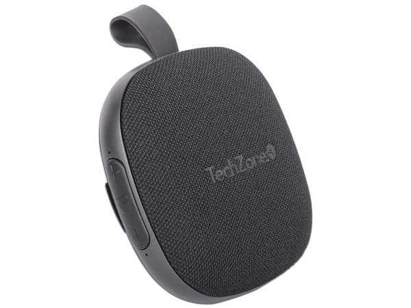 Bocina Portátil TechZone TZSP01 de 5W, Bluetooth 5.3, Resistencia al agua IPX7. Color Negro.